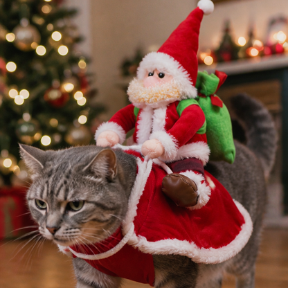 Meowsclefit™ Santa Ride-On Cat Costume