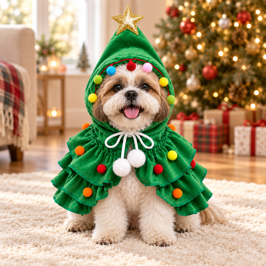 Christmas Tree Pet Costume for Dogs & Cats