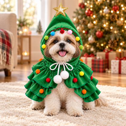 Christmas Tree Pet Costume for Dogs & Cats